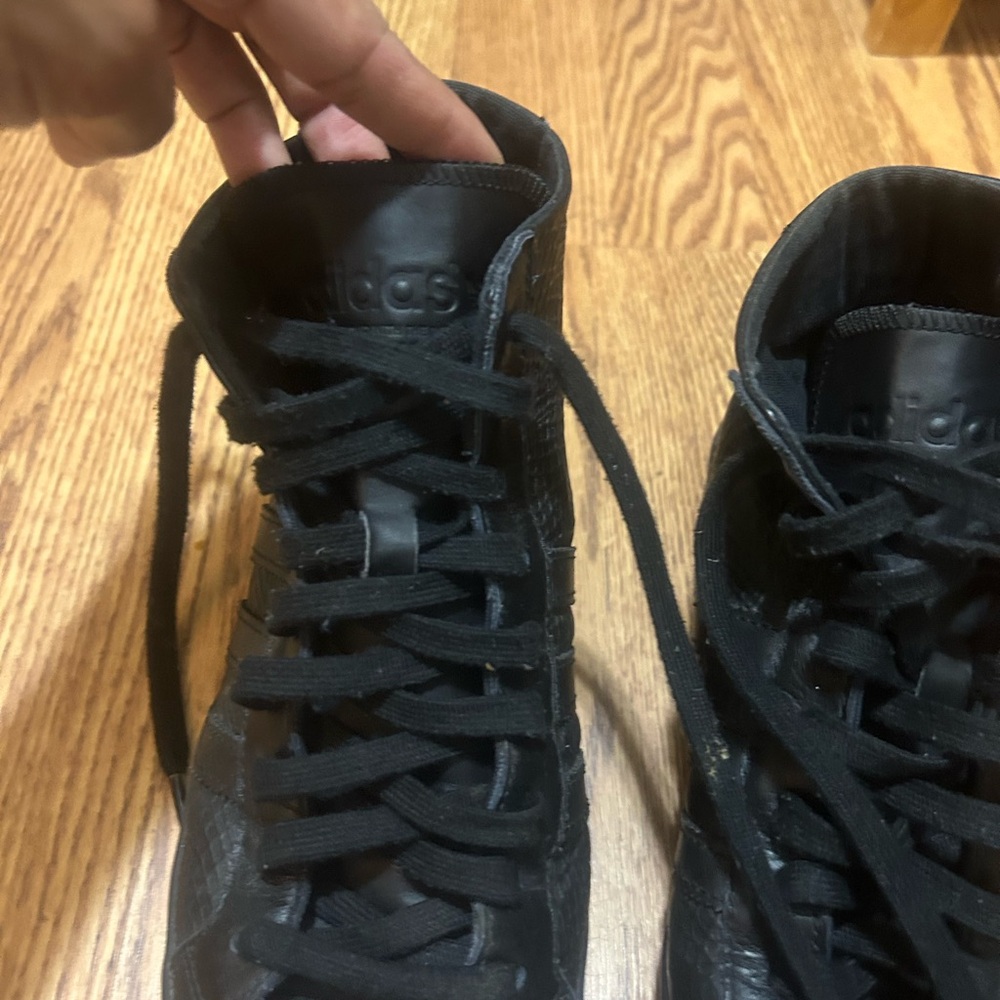 adidas women Black Leather Sneakers - Picture 2 of 6